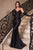 Glitter and Lace Stretch Satin Gown CDS450