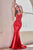 Glitter and Lace Stretch Satin Gown CDS450