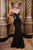 Black Crystal Strapless Evening Dress La Divine CM365