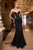 Black Crystal Strapless Evening Dress La Divine CM365