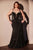 Black Crystal Strapless Evening Dress La Divine CM365C