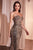 Strapless Silver Embellished Gown J871