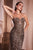 Strapless Silver Embellished Gown J871