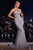 La Divine J871  Strapless Silver Embellished Gown