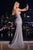 La Divine J871  Strapless Silver Embellished Gown