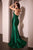 Halter Neckline Crystals Satin Gown La Divine SF117