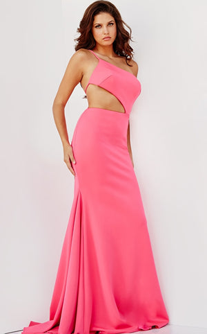 Asymmetrical Neckline Side Cutout Prom Gown By Jovani JVN000273