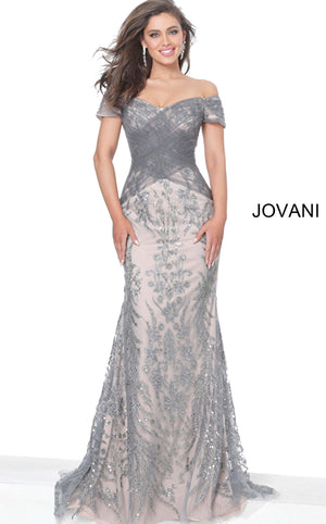 Short Sleeves Mother Of The Bride Long Gown By Jovani 02083