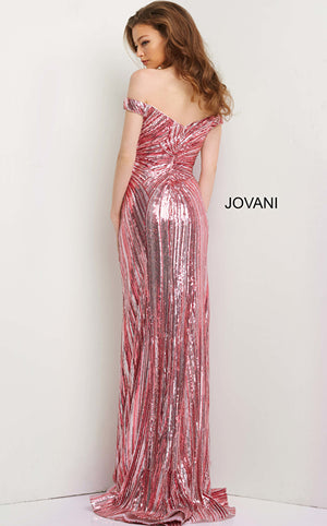 Jovani 04809  Multi Off the Shoulder Embellished Prom Dress