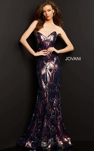 Jovani JVN07590 Size 2 Light Blue Prom Dress Long Fitted Sequin