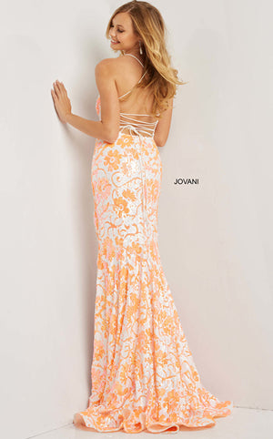 Sequin Floral Prom Gown By Jovani 08255