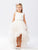 High Low with Lace Bodice and removable Beaded Sash Flower Girl Dress