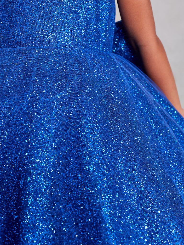 Glitter Ball Gown With Tail Royal Blue Tip Top 5804 Sparkly Gowns 4890