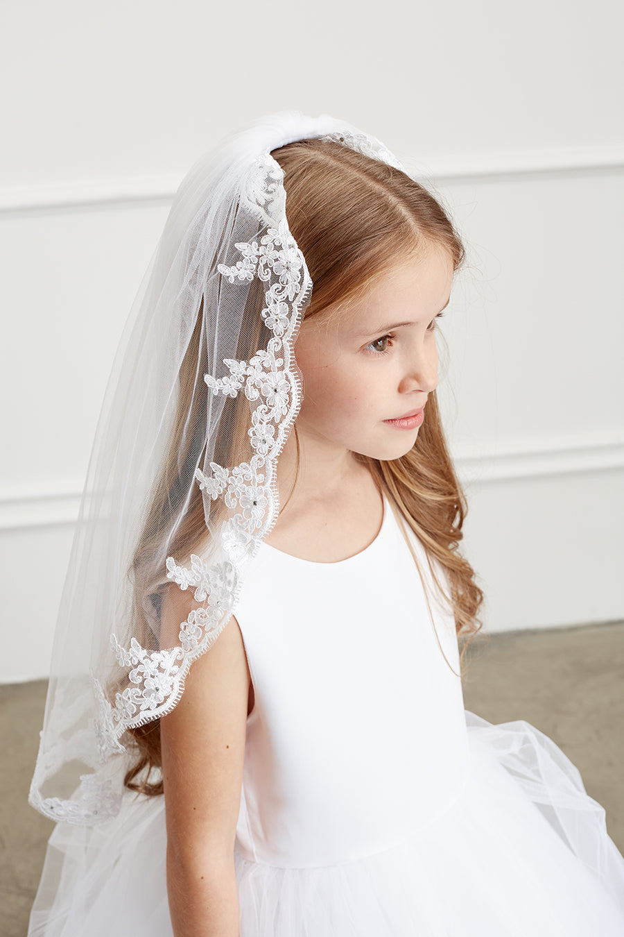 First Communion Veil, Blessed Mother, Headband