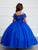Lace and Tulle Off-the-Shoulder Sky Blue Ball Gown 7033SB