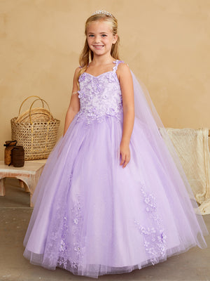 Sky Blue Ruffled Tulle High-Low Flower Girl Dress 5658SB – Sparkly Gowns