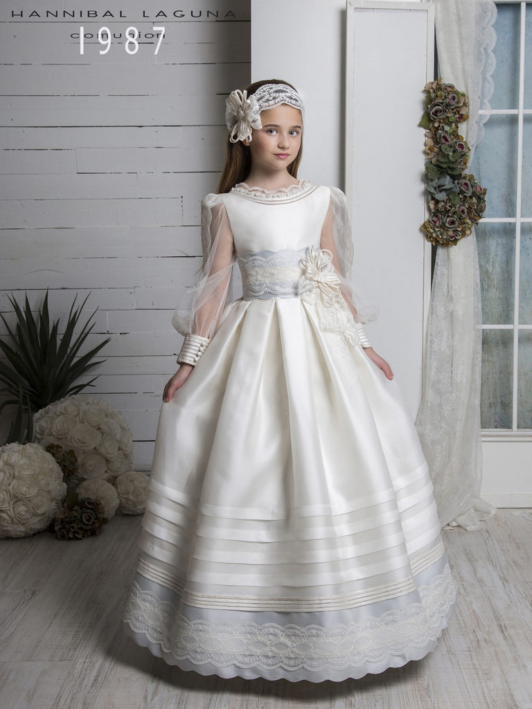 Pearl Overlay Top, Modern Wedding Dress, Angel Sleeve, V Shaped Neckline 