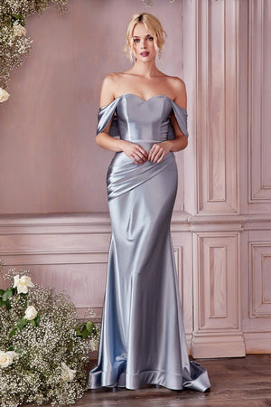 Sweetheart Neckline Satin Long Gown CH163