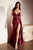 Lace & Satin Plunging Neckline Evening Gown CM318